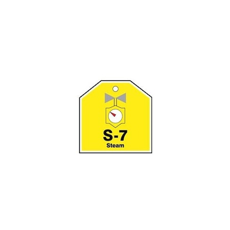 Accuform Energy Source ID Tag, S-7 STEAM, 2.5in x 2.5in, Adhesive Dura-Poly, 5PK TDJ107XVM